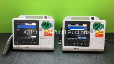 2 x Philips Heartstart XL+ Defibrillators Including ECG and Printer Options (Both Power Up) *SN S71514443 / US61717208*