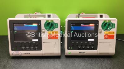 2 x Philips Heartstart XL+ Defibrillators Including ECG and Printer Options (Both Power Up) *SN US61717203 / USD1519169*