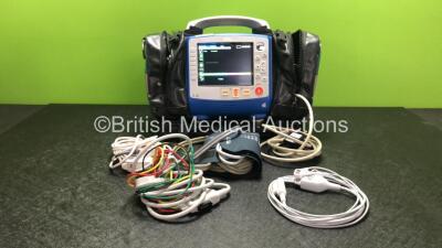 Zoll X Series Monitor/Defibrillator Including ECG, SPO2, NIBP, CO2 and Printer Options with 1 x Sure Power II Battery, 1 x NIBP Cuff and Hose, 1 x 4 Lead ECG Lead, 1 x 6 Lead ECG Lead, 1 x Paddle Lead and 1 x SPO2 Finger Sensor in Carry Bag (Powers Up and