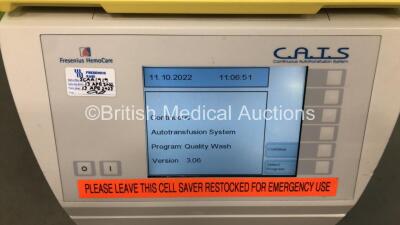 Fresenius Kabi Continuous Autotransfusion System Version 3.06 (Powers Up) *S/N 5CAA1919* - 2