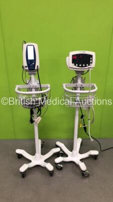 1 x Welch Allyn Spot Vital Signs Monitor on Stand with 1 x SpO2 Finger Sensor, 1 x NIBP Hose and 1 x AC Power Supply, 1 x Welch Allyn 53N00 On Stand with 1 x AC Power Supply