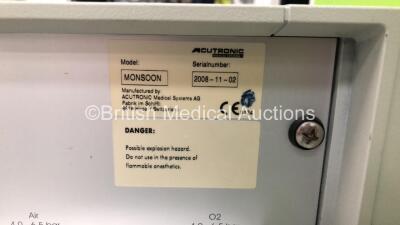 Acutronic Monsoon Universal Jet Ventilator on Table with Leads (Powers Up with Maintenance Required Message) - 2