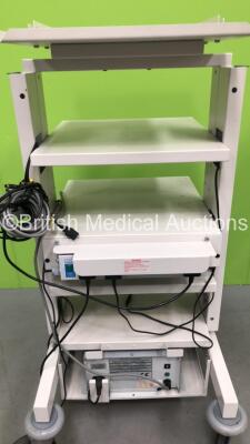 Mixed Lot Including 1 x CTL Medical Stack Trolley and 1 x Welch Allyn Propaq CS Monitor Including ECG, SpO2, NIBP, T1 and T2 Options with 1 x NIBP Hose, 1 x BP Cuff, 1 x SpO2 Finger Sensor and 1 x AC Power Supply on Stand (Powers Up) *SN GA115807, 8590* - 6