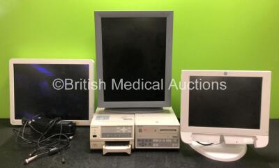 Job Lot Including 1 x GE USE1503A Display Monitor with Power Supply (Powers Up) 1 x Dome C3 Display Monitor, 1 x Advan AMM213TD Display Monitor, 1 x Sony UP-20 Color Video Printer (Powers Up) and 1 x Sony Digital Still Recorder (Powers Up) *SN 41030 / 504