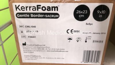 Cage of Consumables Including Granuflex Dressings, Sterile Saline Pods. Kerrafoam Gentle Border Sacrum (Cage Not Included) - 2