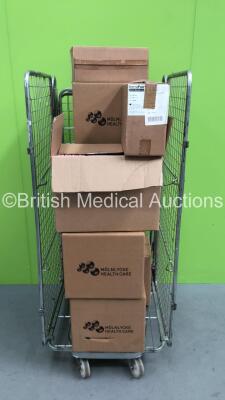 Cage of Consumables Including KerraFoam Gentle Border, Molnlycke Anti-Embolism Stockings and Merit Meritrans DTXPlus