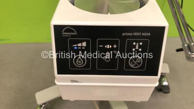 Lowenstein Medical V50-C1 Ventilator Firmware Version 3.5.0007 *Mfd 06-2020* with 1 x prisma Vent Aqua Humidifier Unit On Stand (Both Power Up) - 3