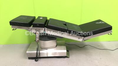 Eschmann RX500 Electric Operating Table with Controller (Powers Up with Alarm - Damage to Cushion and Damaged To Trim -See Photos)