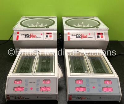 Job Lot Including 2 x Ortho Diagnostic Systems Ortho BioVue System Cassette Centrifuges and 2 x Ortho Diagnostic Systems Ortho BioVue System Ortho-Clinical Diagnostics Heat Block 32 Units (All Power Up) *SN 1935209 / 1935210 / 01-BV-7966 / 01-BV-7965*