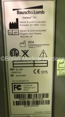 Bausch & Lomb Stellaris PC Vision Enhancement System Ref BL1433 Software Version 4.12 with Hose (Powers Up) * SN SPC01843 * * Mfd 2014 - 6