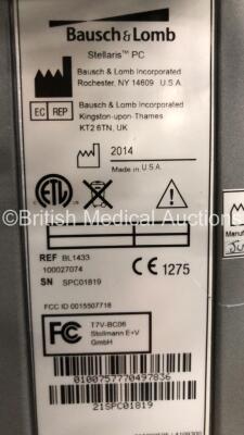 Bausch & Lomb Stellaris PC Vision Enhancement System Ref BL1433 Software Version 4.12 with Hose (Powers Up) * SN SPC01819 * * Mfd 2014 - 7