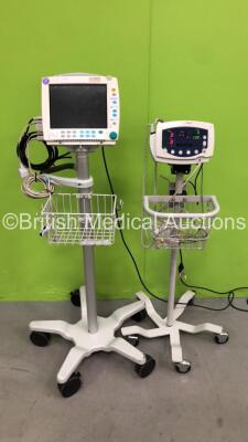 Job Lot Including 1 x Criticare SpO2/ComfortCuff Monitor on Stand (Power Up), 1 x Datascope Accutorr Plus Patient Monitor on Stand (Powers Up), 1 x Welch Allyn Series 2500 Patient Monitor on Stand (No Power) and 1 x Blood Pressure Meter on Stand *SN A7160 - 7