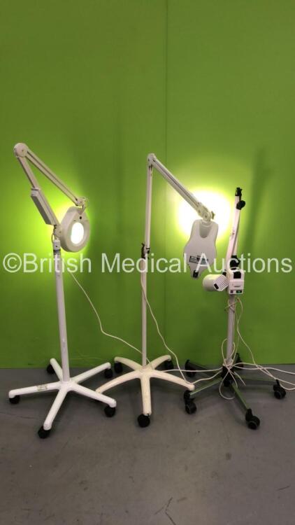 2 Luxo x Examination Lamps (Both Power Up) 1 x GE Examination Lamp *SN LFM-10195VA /