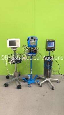 Job Lot Including 1 x Drager Infinity Gamma XL Monitor on Stand with Various Leads, 1 x GE Dinamap PRO 400 Patient Monitor on Stand and 1 x Anetic Aid 4000 Series Tourniquet on Stand (All Power Up) *SN 5515496367, 2332*