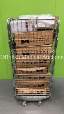 Cage of Consumables Including Pennine Suction Catheters and Melolin Low Adherent Absorbent Dressing (Out of Date)