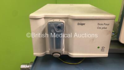 Drager Fabius Anaesthesia Machine with Drager Infinity Gamma XL Monitor with Power Supply, Drager Scio Four Oxi plus with Power Supply and Various Accessories (Powers Up) - 3