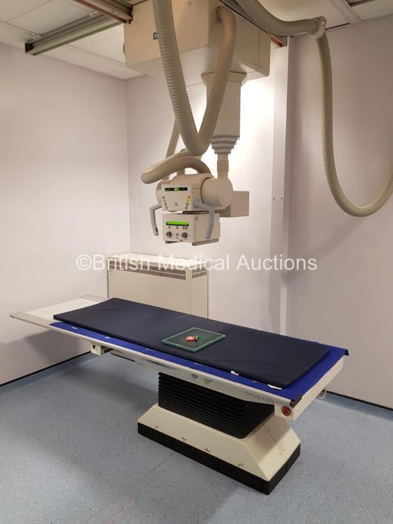 Siemens Multix X-ray Suite *Mfd - 2007* with Opti 150/30/50 HC (2007) Tube, Including Patient Table, Wall Stand, X-ray Overhead Bucky and Tube, Generator, Console and Fuji FCR Profect One (HDD removed). Fully functional when Removed, System has been Profe
