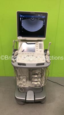 Toshiba Aplio 500 TUS-A500 Flat Screen Ultrasound Scanner *S/N T1E1323779* **Mfd 02/2013** Software Version AB_V3.00*R002 with 5 x Transducers / Probes (PVT-661VT / PVT-661VT *Mfd 11/2012* / PLT-704SBT *Mfd 07/2016* / PLT-805AT *Mfd 08/2016* and PLT0-1202