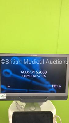 Siemens Acuson S2000 Flat Screen Ultrasound Scanner Model No 10041461 *S/N 213625* **Mfd 05/2016** Software Version 500.1.061 with 3 x Transducers / Probes (PEVF4 Model No 10041223 *Mfd 2016* / MC9-4 Model No 10349999 *Mfd 2016* and 8C3 HD Model No 10135 - 3