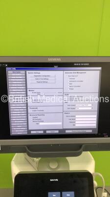 Siemens Acuson S2000 Flat Screen Ultrasound Scanner Model No 10041461 *S/N 213625* **Mfd 05/2016** Software Version 500.1.061 with 3 x Transducers / Probes (PEVF4 Model No 10041223 *Mfd 2016* / MC9-4 Model No 10349999 *Mfd 2016* and 8C3 HD Model No 10135 - 31