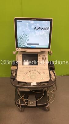 Toshiba Aplio 500 TUS-A500 Flat Screen Ultrasound Scanner *S/N WAB1522071* **Mfd 02/2015** Software Version AB_V5.10*R100 with 4 x Transducers / Probes (PVT-674BT *Mfd 01/2009* / PLT-1005BT *Mfd 02/2015* / PVT-375BT and PLT-1204BX *Mfd 02/2015*) and Sony - 2