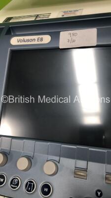 GE Voluson E8 Expert Flat Screen Ultrasound Scanner *S/N D05429* **Mfd 01/2009 ** Software Version 9.0.7.2646 with 4 x Transducers / Probes (IC5-9-D Ref 5194434 *Mfd 03/2009* / RAB2-5-D *Mfd 2007* / ML6-15-D Ref 5199103 *Mfd 04/2012* and AB2-7-D), Sony UP - 19