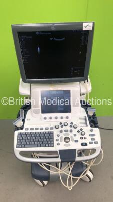 GE Logiq E9 Flat Screen Ultrasound Scanner Ref 5205000-2 *S/N 95891US8* **Mfd 03/2009** Software Version R2.0.4 with 4 x Transducers / Probes (C1-5-D Ref 5261135 *Mfd 05/2012* / ML6-15-D Ref 5199103 *Mfd 08/2014* / 9L-D Ref 5194432 *Mfd 08/2017* and IC5-9 - 2