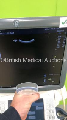 GE Logiq E9 Flat Screen Ultrasound Scanner Ref 5205000-2 *S/N 95891US8* **Mfd 03/2009** Software Version R2.0.4 with 4 x Transducers / Probes (C1-5-D Ref 5261135 *Mfd 05/2012* / ML6-15-D Ref 5199103 *Mfd 08/2014* / 9L-D Ref 5194432 *Mfd 08/2017* and IC5-9 - 3