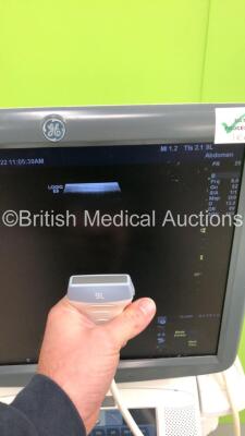 GE Logiq E9 Flat Screen Ultrasound Scanner Ref 5205000-2 *S/N 95891US8* **Mfd 03/2009** Software Version R2.0.4 with 4 x Transducers / Probes (C1-5-D Ref 5261135 *Mfd 05/2012* / ML6-15-D Ref 5199103 *Mfd 08/2014* / 9L-D Ref 5194432 *Mfd 08/2017* and IC5-9 - 4