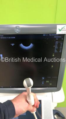 GE Logiq E9 Flat Screen Ultrasound Scanner Ref 5205000-2 *S/N 95891US8* **Mfd 03/2009** Software Version R2.0.4 with 4 x Transducers / Probes (C1-5-D Ref 5261135 *Mfd 05/2012* / ML6-15-D Ref 5199103 *Mfd 08/2014* / 9L-D Ref 5194432 *Mfd 08/2017* and IC5-9 - 5