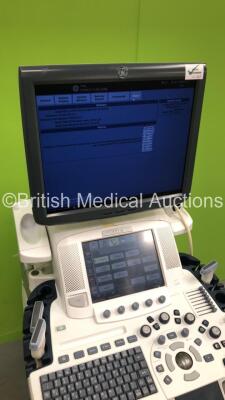 GE Logiq E9 Flat Screen Ultrasound Scanner Ref 5205000-2 *S/N 95891US8* **Mfd 03/2009** Software Version R2.0.4 with 4 x Transducers / Probes (C1-5-D Ref 5261135 *Mfd 05/2012* / ML6-15-D Ref 5199103 *Mfd 08/2014* / 9L-D Ref 5194432 *Mfd 08/2017* and IC5-9 - 9