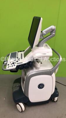 GE Logiq E9 Flat Screen Ultrasound Scanner Ref 5205000-7 *S/N 126051US2* **Mfd 03/2014** Software Version R4 Software Revision 3.0 (Powers Up - Small Scuffs - Missing Dial - Keyboard will Not Lock in Parked Position) ***IR692*** - 14