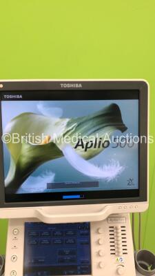 Toshiba Aplio 500 TUS-A500 Ultrasound Scanner *S/N T1D12X3321* **Mfd 10/2012** with 1 x Transducer / Probe (PVT-375BT *Mfd 08/2012*) and Sony UP-D897 Digital Graphic Printer (Powers Up with Error - See Pictures - Unable to Gain Access to About Page) ***IR - 4