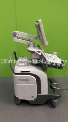 Toshiba Aplio 500 TUS-A500 Ultrasound Scanner *S/N T1D12X3321* **Mfd 10/2012** with 1 x Transducer / Probe (PVT-375BT *Mfd 08/2012*) and Sony UP-D897 Digital Graphic Printer (Powers Up with Error - See Pictures - Unable to Gain Access to About Page) ***IR - 14