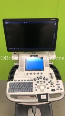 GE Logiq E9 XDclear 2.0 Flat Screen Ultrasound Scanner Ref 5205000-9 *S/N 201793US6* **Mfd 2016** Software Version R6 Software Revision 1.11 (Powers Up - Small Scuffs to Machine - See Pictures) ***IR695*** - 3