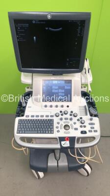 GE Logiq E9 Flat Screen Ultrasound Scanner Ref 5205000-6 *S/N 113876US7* **Mfd 10/2012** Software Version R3.1.3 with 3 x Transducers / Probes (C1-5-D Ref 5261135 *Mfd 09/2012* / 9L-D Ref 5194432 *Mfd 08/2012* and IC5-9-D Ref 5194434 *Mfd 02/2013*) (Power - 3