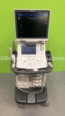 Toshiba Aplio 500 TUS-A500 Flat Screen Ultrasound Scanner *S/N WAC1622646* **Mfd 02/2016** Software Version AB_V6.00*R005 with 4 x Transducers / Probes (PVT-675MV *Mfd 2014* / PVT-661VT *Mfd 09/2012* / PVT-674BT *Mfd 04/2014* and PVT-375BT *Mfd 01/2016*) 