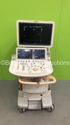 Philips iE33 Flat Screen Ultrasound Scanner on E.2 Cart *S/N 02XLKX* **Mfd 03/2008** Software Version 5.0.3.125 with 2 x Transducers / Probes (X3-1 and D2cwc) Sony UP-897 Digital Graphic Printer and Mitsubishi MD3000 Video Cassette Recorder (Powers Up) **