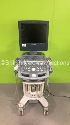 Siemens Acuson X300 Flat Screen Ultrasound Scanner *S/N 320398* **Mfd 06/2009** Model No 10037409 with 3 x Transducers / Probes (CH5-2 / VF13-5SP and VF10-5) and Sony UP-D897 Digital Graphic Printer (Powers Up with Blank Screen) - 2