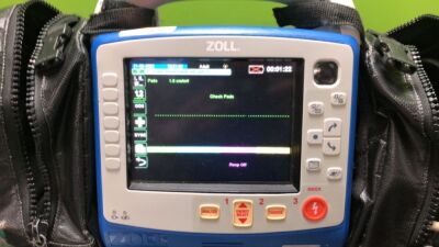 Zoll X Series Monitor/Defibrillator Including ECG, SPO2, NIBP, CO2 and Printer Options with 1 x Sure Power II Battery, 1 x NIBP Cuff and Hose, 1 x 4 Lead ECG Lead, 1 x 6 Lead ECG Lead, 1 x Paddle Lead and 1 x SPO2 Finger Sensor in Carry Bag (Powers Up and - 2