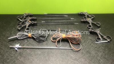 6 x Laparoscopic Instruments 5.00mm, 1 x 5mm Suction Tobe and 2 x Diathermy Cables