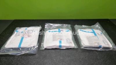 Large Quantity of Disposable Protective Hooded CoverallsLarge Quantity of Approximately 70 Disposable Protective Hooded Coveralls (3 Shown in Photo, Approximately 70 in Lot)