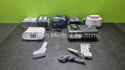 Job Lot Including 1 x Philips Respironics DreamStation CPAP. 1 x PARI Turbo Boy SX Nebulizer, 1 x PARI Boy Classic Nebulizer, 1 x Philips Respironics BiPAP ST Nebulizer, 2 x Philips Respironics REMstar Auto and 1 x Marsden Thermometer