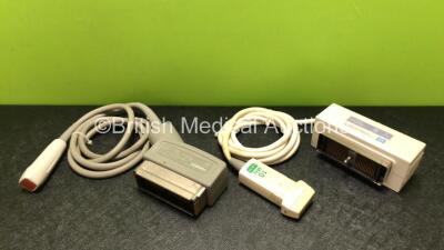 Job Lot Including 1 x Hewlett Packard 21205C Ultrasound Transducer / Probe and 1 x Esaote Biomedica LA14 Ultrasound Transducer / Probe (Damage to Cable and Head - See Photos) *Untested*