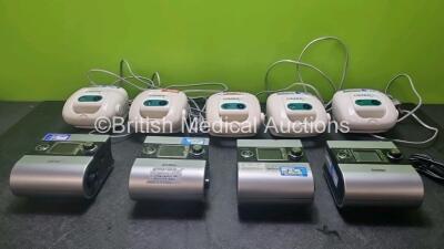 Mixed Lot Including 5 x Omron Nebulizers (All Power Up) 4 x Resmed Autoset S9 CPAP Units with 3 x AC Power Supplies (All Power Up)