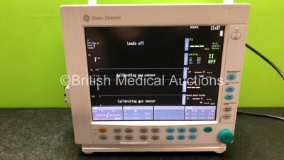 GE Datex Ohmeda Compact Anaesthesia Monitor *Mfd 02/2010* with 1 x GE E-PRESTN Multiparameter Module with SPO2, T1 T2, P1 P2, ECG and NIBP Options *Mfd - 03/20108 (Damaged Clip - See Photo) and 1 x GE E-CAiO Gas Module with D-fend Water Trap *Mfd - 02/201 - 2