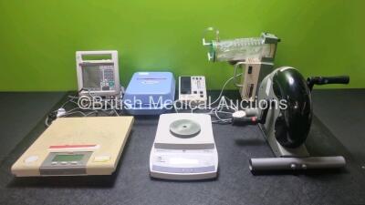 Mixed Lot Including 1 x Baxter Infusion Pump, 1 x Medix AC2000 Nebulizer, 1 x EMG Meter, 1 x Accu Chek Blood Glucose Monitor, 1 x Atmos Atmolit Receptal Suction Unit 1 x Marsden Weighing Scales, 1 x V fit Exercise Wheel