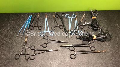 Job Lot of Monopolar Forceps and 2 x Cables