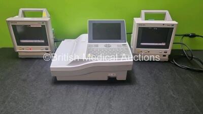 Mixed Lot Including 2 x Philips M3046A M4 Patient Monitors (Both Power Up) and 1 x Cardiac Science Burdick 8500 ECG Machine (No Power, Damage to Buttons See-Photo)