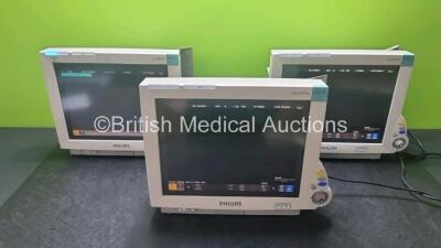 3 x Philips IntelliVue MP70 Monitors (All Power Up, Damage to Casing and Some Scratches on Screen See-Photos)